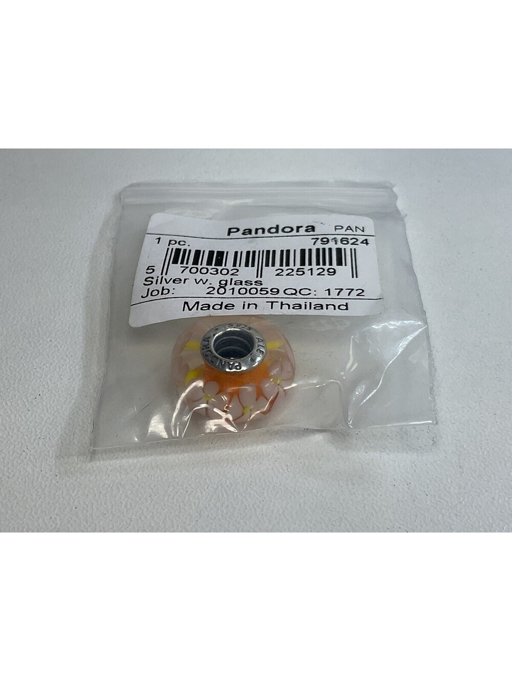 Pandora Murano Glass Orange Tropical Flower Charm NEW